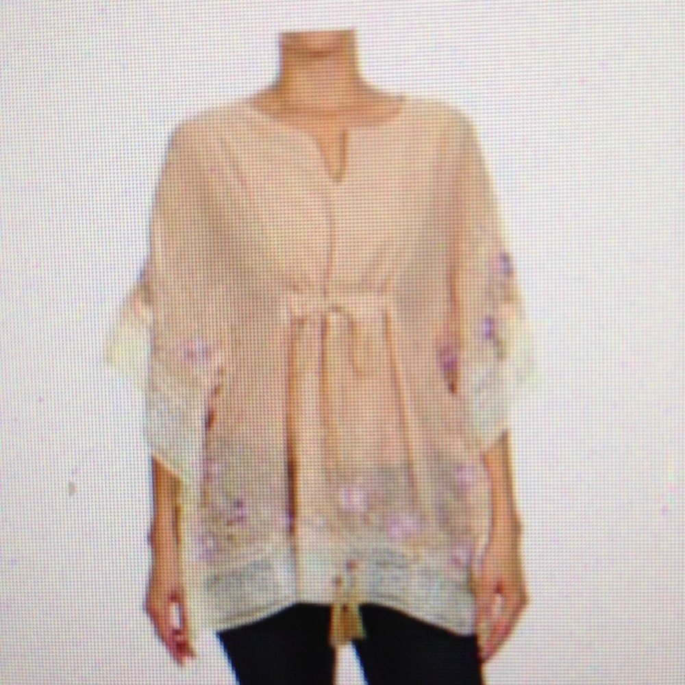 Freeway Apparel Floral Beaded Shirt